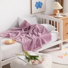 Flannel Fuzzy Toddler Blanket, Fluffy Warm and Lightweight Baby Plush Blanket - NTBAY