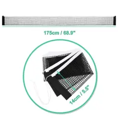 Unique Bargains Nylon Portable Retractable Durable Table Tennis Net 68.9" Black