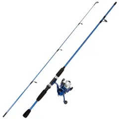 Fishing Rod and Reel Combo, Spinning Reel, Fishing Gear for Bass and Trout Fishing, Great for Kids, Blue - Swarm Series by Wakeman