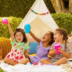 Munchkin Nibbles & Giggles Toddler Miracle Cup And Snack Catcher Feeding Gift Set - Pink - 10oz