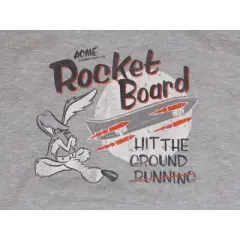 Looney Tunes Wile E. Coyote Rocket Board Men's Heather Grey Graphic Hoodie-