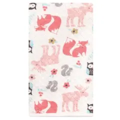 Hudson Baby Infant Girl Quilted Burp Cloths, Girl Forest, One Size