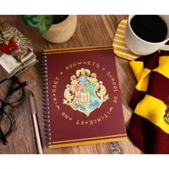 Silver Buffalo Harry Potter Vintage Hogwarts Crest Hardcover Spiral Journal Notebook