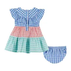 Andy & Evan  Infant  Gingham Woven Dress.