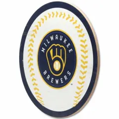 MLB Milwaukee Brewers Baseball Wood Sign Panel