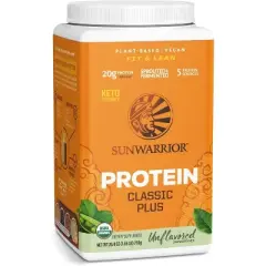Classic Plus Protein Powder, Plant-Based Protein, Unflavored, Sunwarrior, 15 or 30 Servings