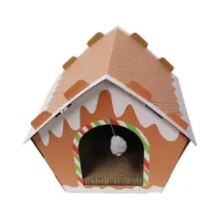Midlee Gingerbread Christmas Cat Scratcher House