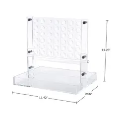 Trademark Games Acrylic 4 in a Row Game - Fun Strategy Game,Tabletop Decoration and Functional Desk Decor- Black and White
