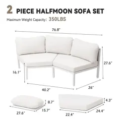 Crestlive products 2PC outdoor handcrafted woven rope design patio sofa for Balcony lawn  Beige