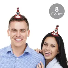 Big Dot of Happiness We Still Do - 40th Wedding Anniversary - Mini Cone Anniversary Party Hats - Small Little Party Hats - Set of 8