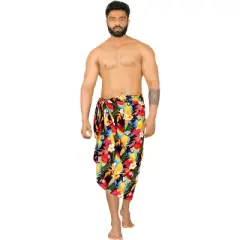 HAPPY BAY Men's Summer Long Vacation Sarong Beachwear Holidays Wrap Lava Lava Beach Cover Up Sarongs For Men One Size Multicolored, Floral