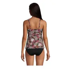 Lands' End Women's Flutter Scoop Neck Tankini Top Comfort Adjustable Straps