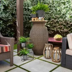 Sagebrook Home 16" Wide 3-Tier Foldable Metal Planter Pots Black