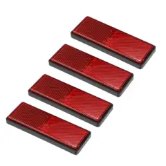 Unique Bargains M5x0.8 Motorcycle Bike Plastic Universal Screw Mount Reflective Warning Reflector 4 Pcs