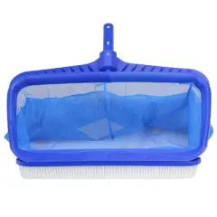 Swimline Professional Deep Bag Swimming Pool Skimmer Rake and Brush Multi-Tool 19" - Blue