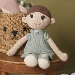 TopComfy Baby and Toddler Learning Toy Princess Eva 100% Cotton Knitted Stuffed Doll for Play, Multi, 19"*16"*1"