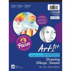 Pacon Art1st White Drawing Paper Pad 12" x 9" White 6 Pads/Pack 24 Sheets/Pad (PAC4735) PAC4735-6