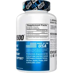 Evlution Nutrition L-Arginine1500 - Vasoldilation Support - 50 Servings
