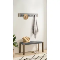 40" Davenport Coat Hook and Faux Concrete Bench Set Light Amber - Alaterre Furniture