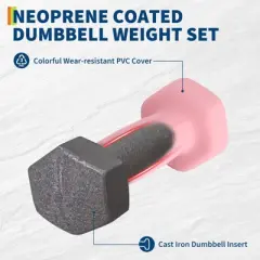 Dumbbell Weights Set for Home Gym, PVC Coated Dumbbell Hand Weights