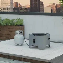 Astra 23" Fire Pit - Dark Gray - CosmoLiving by Cosmopolitan