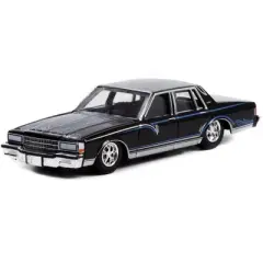 1987 Chevrolet Caprice Lowrider Custom Black with Graphics "California Lowriders" Release 1 1/64 Diecast Model Car by Greenlight