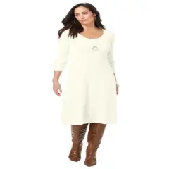 Jessica London Women&rsquo;s Plus Size Cotton Ribbed Sweater Dress