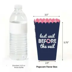 Big Dot of Happiness Last Sail Before the Veil - Nautical Bridal Shower and Bachelorette Party Favor Popcorn Treat Boxes - Set of 12