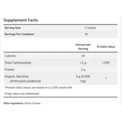 Double Strength Organic Spirulina 1,000 mg by Now Foods  -  240 Tablet