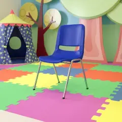 Flash Furniture HERCULES Series 880 lb. Capacity Ergonomic Shell Stack Chair with Chrome Frame and 18'' Seat Height