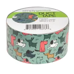 Simply Genius Single Roll Patterned Duct Tape Roll, Craft Supplies For Kids Adults, Colored Duct Tape Colors, Dog Party
