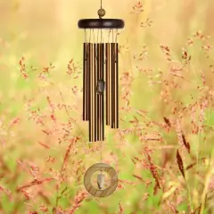 Woodstock Wind Chimes Signature Collection, Prairie Jasper Chime, 16'' Brown Wind Chime WPJBR