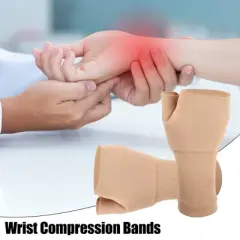 Unique Bargains Wrist Support Compression Sleeves Elastic Thin Wrist Brace for Women and Men 1 Pair
