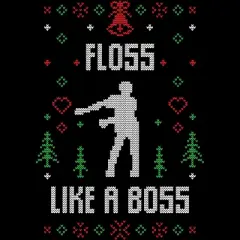 Women's Design By Humans Floss Like A Boss Ugly Christmas Sweater By shirtpublic Racerback Tank Top