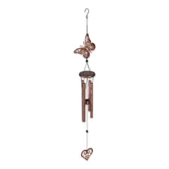 Zingz Home Butterfly And Heart Wind Chimes 4.5X3X31.5"