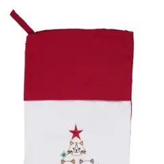 C&F Home 8.5" x 20" Stacked Cat Face Christmas Tree Embroidered Hanging Large Christmas Stocking