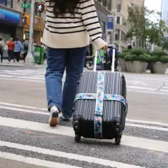 Disney Stitch Luggage Strap 2-Piece Set Officially Licensed, Adjustable Luggage Straps from 30'' to 72''