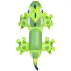 Pool Central 46.5" Inflatable Green Spotted Dinosaur Ride-On Pool Float