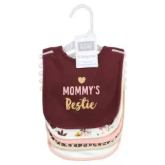 Hudson Baby Infant Girls Cotton Bibs, Mommys Bestie, One Size