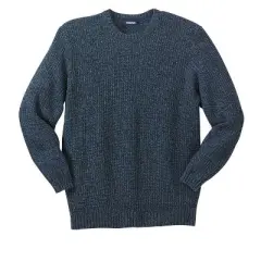 KingSize Men's Big & Tall Shaker Knit Crewneck Sweater