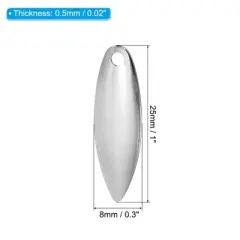 Unique Bargains Bright Finish DIY Willowleaf Bait Making Fishing Lure Blades 30 Pcs