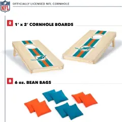 NFL Miami Dolphins 1'x2' Wood Cornhole Set