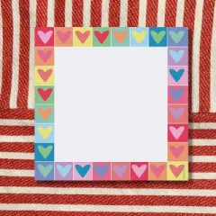 Rainbow Heart 6" x 6" Square Love Notepad by Ramus & Co (100 Heavyweight Tear-Off Sheets)