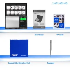 American Weigh Scales Portable Pocket Weight Scale Stainless Steel Special Edition Carbonfiber Digital Large LCD Display 150g x 0.01g