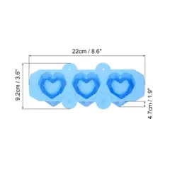 Unique Bargains Silicone Heart-Shaped Reusable Ice Cube Tray 2 Pcs