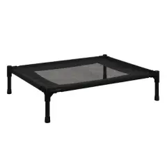 Elevated Dog Bed - 30x24-Inch Portable Pet Bed with Non-Slip Feet - Indoor/Outdoor Dog Cot or Puppy Bed for Pets up to 50lbs by PETMAKER (Black)