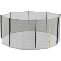 NAYSAYE Trampoline Safety Net for 14ft Round Trampoline with Zippered Entrance for Outdoor Play, Black, 167.80"*167.80"*70.80"
