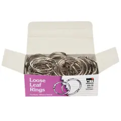 Charles Leonard Loose Leaf Rings with Snap Closure, Nickel Plated, 2 Inch Diameter, 50 Per Box, 2 Boxes