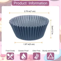 Unique Bargains Greaseproof Disposable Standard Size Cake Cookie Baking Cups 100 Pcs Dark Blue