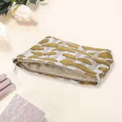 Unique Bargains Women Jacquard Mushroom Makeup Bag Yellow 1 Pc